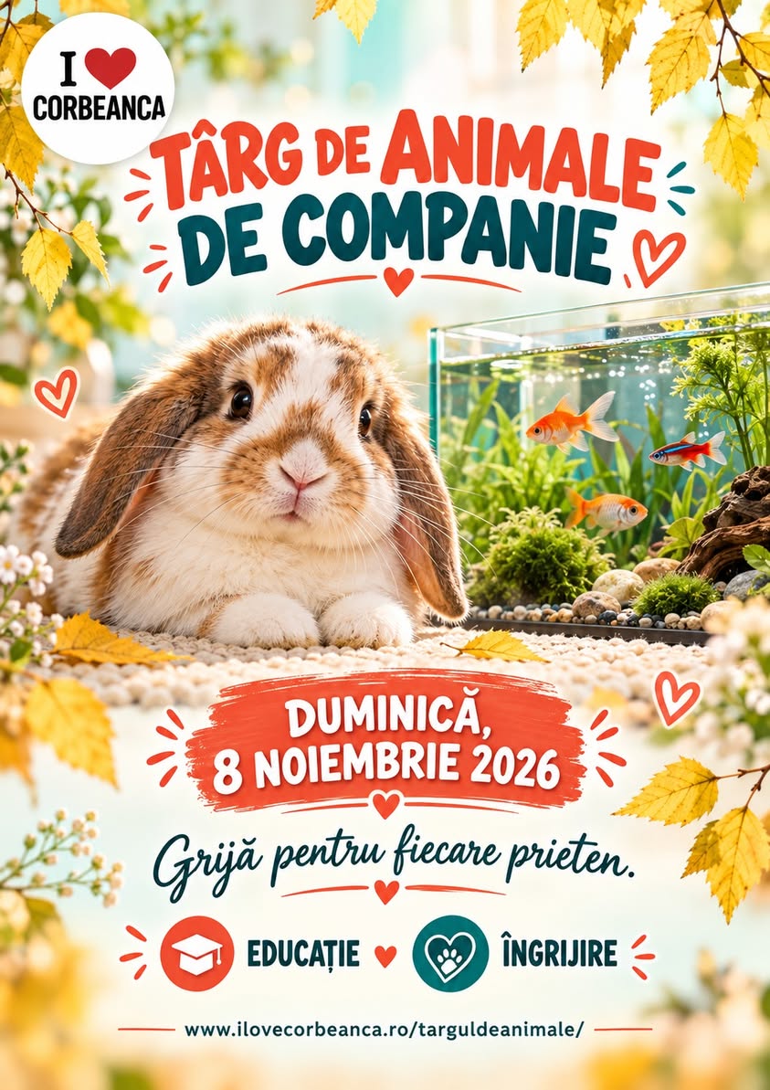 Afiș eveniment: educație și îngrijire pentru animale de companie.