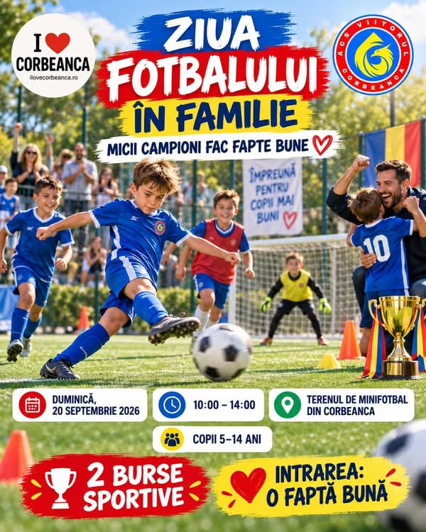 Afișul Zilei Fotbalului în Familie, 20 septembrie 2026.